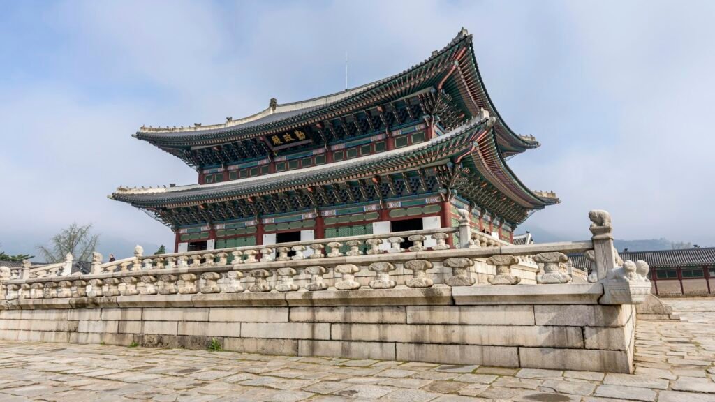 Exterior view of a Buddhist temple, Seoul, South Korea.